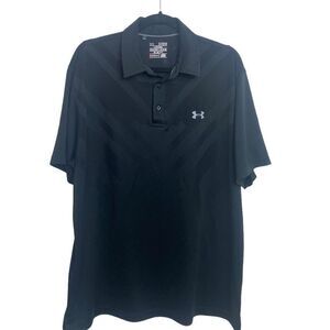 Under Armor XL polo shirt solid  black with mesh on the back golf